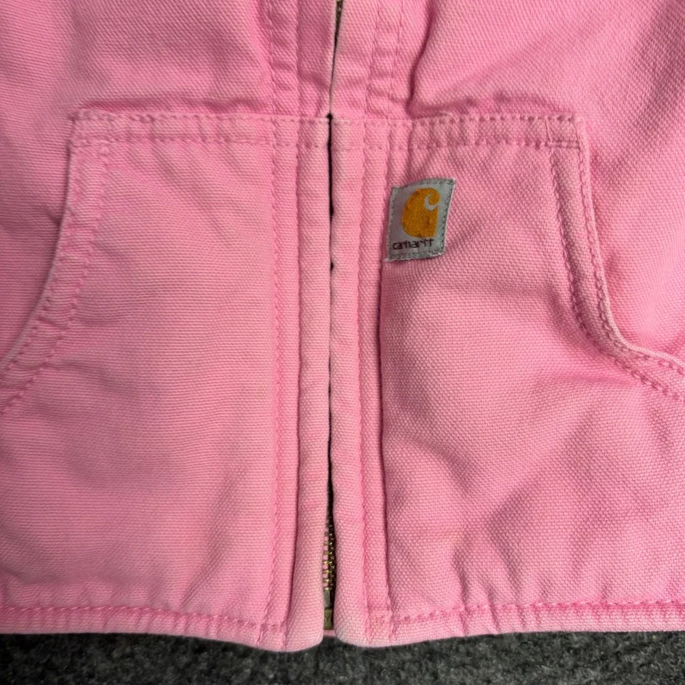 Carhartt Pink Canvas Sherpa Lined Hooded Jacket Girls 18 Months Active Coat
